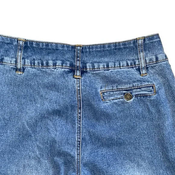 Vintage D2 by Diane Gilman High Rise Wide Leg Flare Creased Denim Jeans Size 4T - Picture 9 of 11